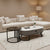 Oval Coffee Table Set with Drawer FCT 002 - Marble-Pattern Top with Nesting Side Table — WIMU Kitchen Nairobi