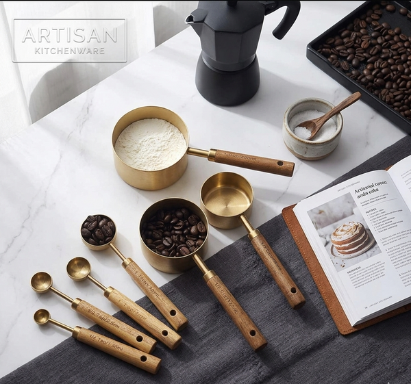 8 Piece Stainless Steel Measuring Cups and Spoons Set, Gold or Black — WIMU Kitchen Nairobi — Kenya · WIMU Kitchen Nairobi
