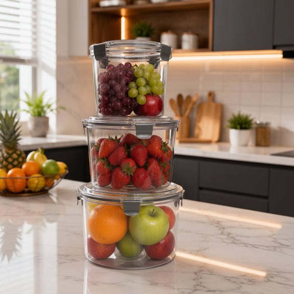 3-Piece Acrylic Lock & Lock Storage Container Set — WIMU Kitchen Nairobi — Kenya · WIMU Kitchen Nairobi