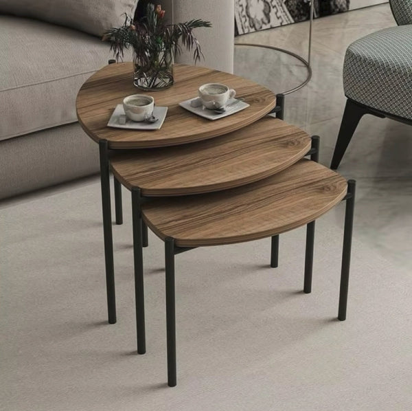 3 Piece Nesting Coffee Table Set - Triangular Fan-Shaped Space-Saving Tables — WIMU Kitchen Nairobi — Kenya · WIMU Kitchen Nairobi