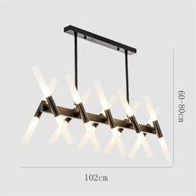 X Tube Linear Chandelier Geometric Bar Pendant Light — Kenya · WIMU Kitchen