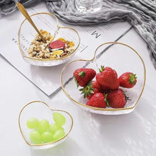3-Piece Heart-Shaped Golden Trim Glass Bowl Set — WIMU Kitchen Nairobi — Kenya · WIMU Kitchen