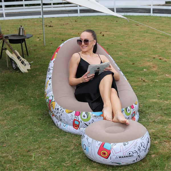 Inflatable Armchair with Footstool - Portable Air Chair Set in 4 Colours — WIMU Kitchen Nairobi — Kenya · WIMU Kitchen Nairobi