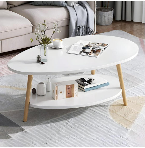 Tear Drop Coffee Table with Double-Layer Design - Curved Living Room Centre Table — WIMU Kitchen Nairobi — Kenya · WIMU Kitchen Nairobi