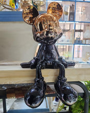 Sitting Mouse Character Statue with Glossy Chrome Black Finish and Gold Ear Accents — WIMU Kitchen Nairobi — Kenya · WIMU Kitchen