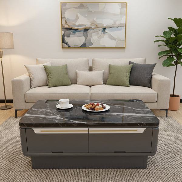FCT1278 Black and White Marble Pattern Coffee Table with Concealed Storage — WIMU Kitchen Nairobi — Kenya · WIMU Kitchen Nairobi