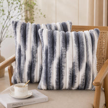 Faux Fur Cushion Cover 45 x 45cm - Plush Striped Cover in Brown, Blue, Beige or Grey — WIMU Kitchen Nairobi — Kenya · WIMU Kitchen