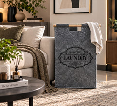 Foldable Laundry Basket with Lid, 34 x 52cm — view 2 — Kenya · WIMU Kitchen