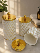 3-in-1 White Storage Jar Set – Gold Finish — Kenya · WIMU Kitchen