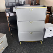 Grey and Gold Flip Shoe Cabinet 90 x 17 x 120cm - Slim Profile Entryway Storage — WIMU Kitchen Nairobi — Kenya · WIMU Kitchen