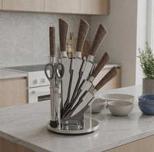 8 Piece Knife Set with Rotating Stainless Stand — view 3 — Kenya · WIMU Kitchen