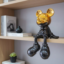 Sitting Mouse Character Statue with Glossy Chrome Black Finish and Gold Ear Accents — WIMU Kitchen Nairobi — Kenya · WIMU Kitchen