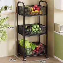 3 Layer Rotating Mesh Storage Trolley on Wheels — view 3 — Kenya · WIMU Kitchen