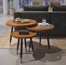 3 Piece Nesting Table Set - Round or Hexagonal MDF Tops with Black Metal Legs — WIMU Kitchen Nairobi — Kenya · WIMU Kitchen