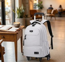 Waterproof Wheeled Student Backpack, Ash Grey — view 2 — Kenya · WIMU Kitchen
