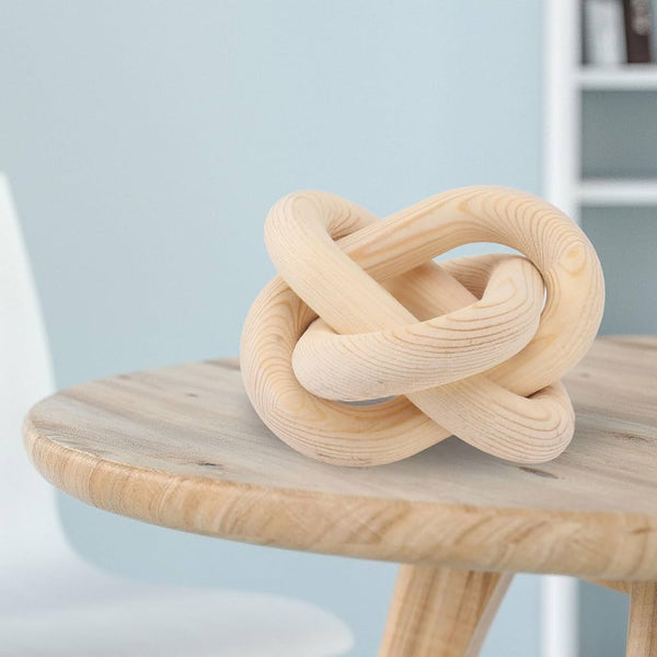 Interlocking Wooden Knot Sculpture - Natural Pine Wood Decor Ornament for Shelves & Tables — WIMU Kitchen Nairobi — Kenya · WIMU Kitchen Nairobi