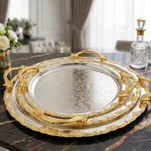 3pcs Round Gold-Plated Premium Serving Tray Set — WIMU Kitchen Nairobi — Kenya · WIMU Kitchen