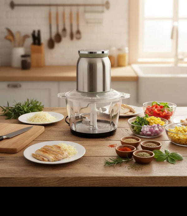3L Food Chopper with 4 Leaf Blades and Two Speeds, 304 Stainless Steel Bowl — WIMU Kitchen Nairobi — Kenya · WIMU Kitchen Nairobi