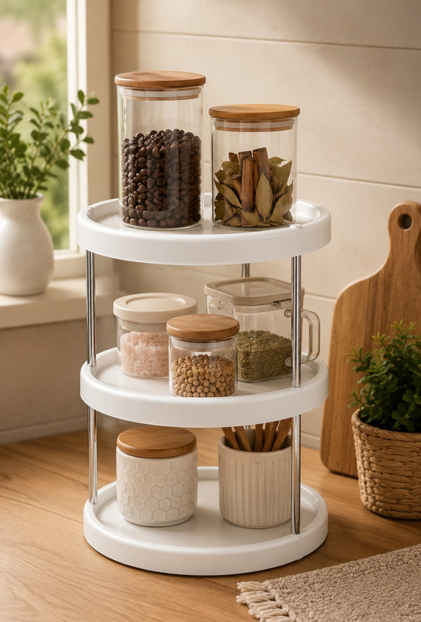 3-Tier Rotating Kitchen Storage Rack — Kenya · WIMU Kitchen Nairobi