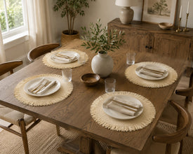 Non-Slip Woven Round Placemats – Set of 6 — Kenya · WIMU Kitchen