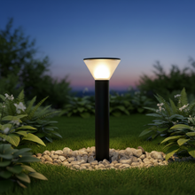 Black Cone-Shaped Garden Bollard Light 380mm with Frosted Shade - IP65 Die-Cast LL 7362-65-BK — WIMU Kitchen Nairobi — Kenya · WIMU Kitchen