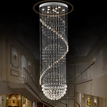Spiral Crystal Rain Chandelier with Cascading K9 Crystal beads and balls — Kenya · WIMU Kitchen