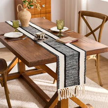Bohemian Table Runner with Tassels 240cm - Textured Runner for Dining Tables, Sideboards and Consoles — WIMU Kitchen Nairobi — Kenya · WIMU Kitchen