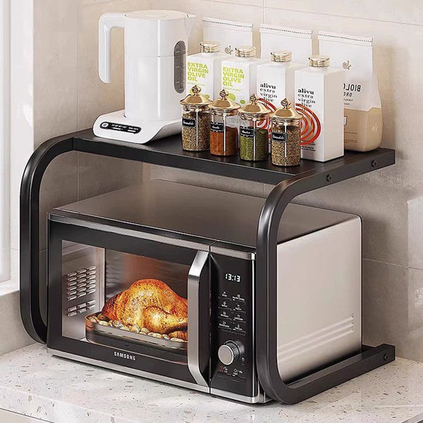 1 Tier Metallic Microwave Organiser Shelf - 55 x 35 x 35cm Heavy-Duty Black Frame — WIMU Kitchen Nairobi — Kenya · WIMU Kitchen Nairobi