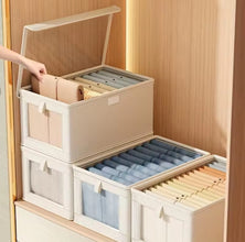Foldable Canvas Storage Box with Window 40x25x20cm — view 2 — Kenya · WIMU Kitchen