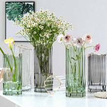 Ribbed Glass Vase - Tall Fluted Cylinder Vase in Smoke Tinted Glass — WIMU Kitchen Nairobi — Kenya · WIMU Kitchen