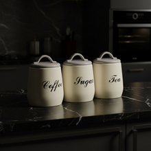 3-Piece Nordic Kitchen Storage Jar Set – Airtight Canisters for Coffee, Tea & Sugar — WIMU Kitchen Nairobi — Kenya · WIMU Kitchen