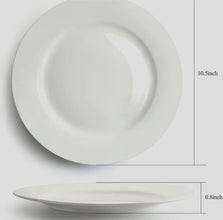 6 Round Bone China Dinner Plates, 10 Inch White — view 3 — Kenya · WIMU Kitchen