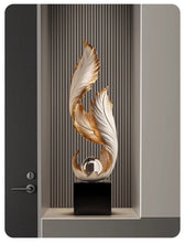 70cm White & Gold Feather Sculpture with Crystal Ball Accent, Modern Resin Décor — WIMU Kitchen Nairobi — Kenya · WIMU Kitchen