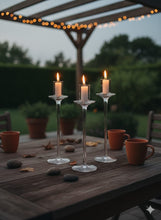 3 Piece Clear Glass Candle Holder Set, 20cm 23cm 25cm — WIMU Kitchen Nairobi — Kenya · WIMU Kitchen