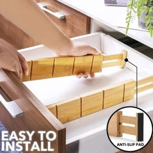 Bamboo Adjustable Drawer Dividers with 6 Inserts, 43-56cm — view 2 — Kenya · WIMU Kitchen