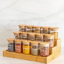 End The Spice Drawer Chaos: 12-Piece Glass Jar Set With Bamboo Lids & Stand — WIMU Kitchen Nairobi — Kenya · WIMU Kitchen