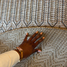 Oria Round Chevron Flat Weave Rug 160cm / 200cm — view 4 — Kenya · WIMU Kitchen