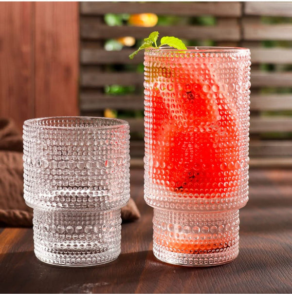 6pcs Embossed Vintage Glass Tumblers — Kenya · WIMU Kitchen Nairobi