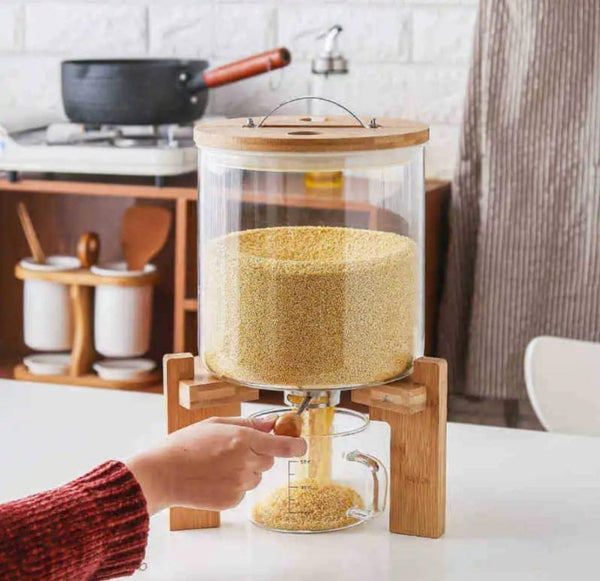 5L Airtight Glass Grain Storage Dispenser with Bamboo-Style Lid — WIMU Kitchen Nairobi — Kenya · WIMU Kitchen Nairobi
