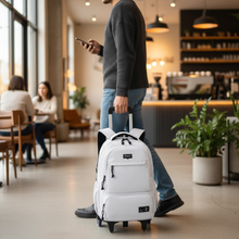 Waterproof Wheeled Student Backpack, Ash Grey — view 4 — Kenya · WIMU Kitchen