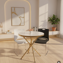 Minimalist Dining Table with Gold Stands — WIMU Kitchen Nairobi — Kenya · WIMU Kitchen