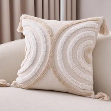 Tufted Cushion Cover with Tassels - Boho Textured Cover in Grey, Beige or Brown — WIMU Kitchen Nairobi — Kenya · WIMU Kitchen