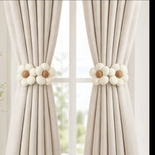 Bohemian Flower Curtain Tiebacks, White or Beige — WIMU Kitchen Nairobi — Kenya · WIMU Kitchen
