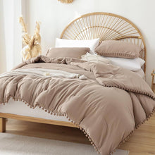 Pom-Pom Lace Duvet Cover Set, Bohemian Microfibre — view 3 — Kenya · WIMU Kitchen