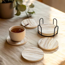 6-Piece Marble-Look Ceramic Coasters, White & Brown — WIMU Kitchen Nairobi — Kenya · WIMU Kitchen