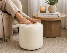 Multi-Purpose PU Leather Footstool 30 x 30cm - Footrest, Vanity Stool and Extra Seat — WIMU Kitchen Nairobi — Kenya · WIMU Kitchen