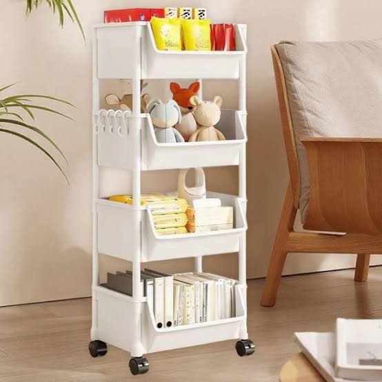 4-Layer Trolley Storage Rack in White, Slim Rolling Design — WIMU Kitchen Nairobi — Kenya · WIMU Kitchen Nairobi