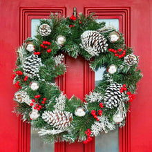 32cm Snow Christmas Wreath with Pine Cones and Berries — view 2 — Kenya · WIMU Kitchen