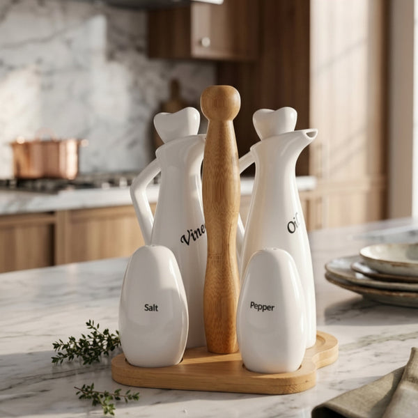 Porcelain Oil, Vinegar, Salt and Pepper Condiment Set — WIMU Kitchen Nairobi — Kenya · WIMU Kitchen Nairobi