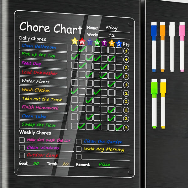 Magnetic Chores Planner Board with Pens - Reusable Fridge Task & Weekly Schedule Organiser — WIMU Kitchen Nairobi — Kenya · WIMU Kitchen Nairobi